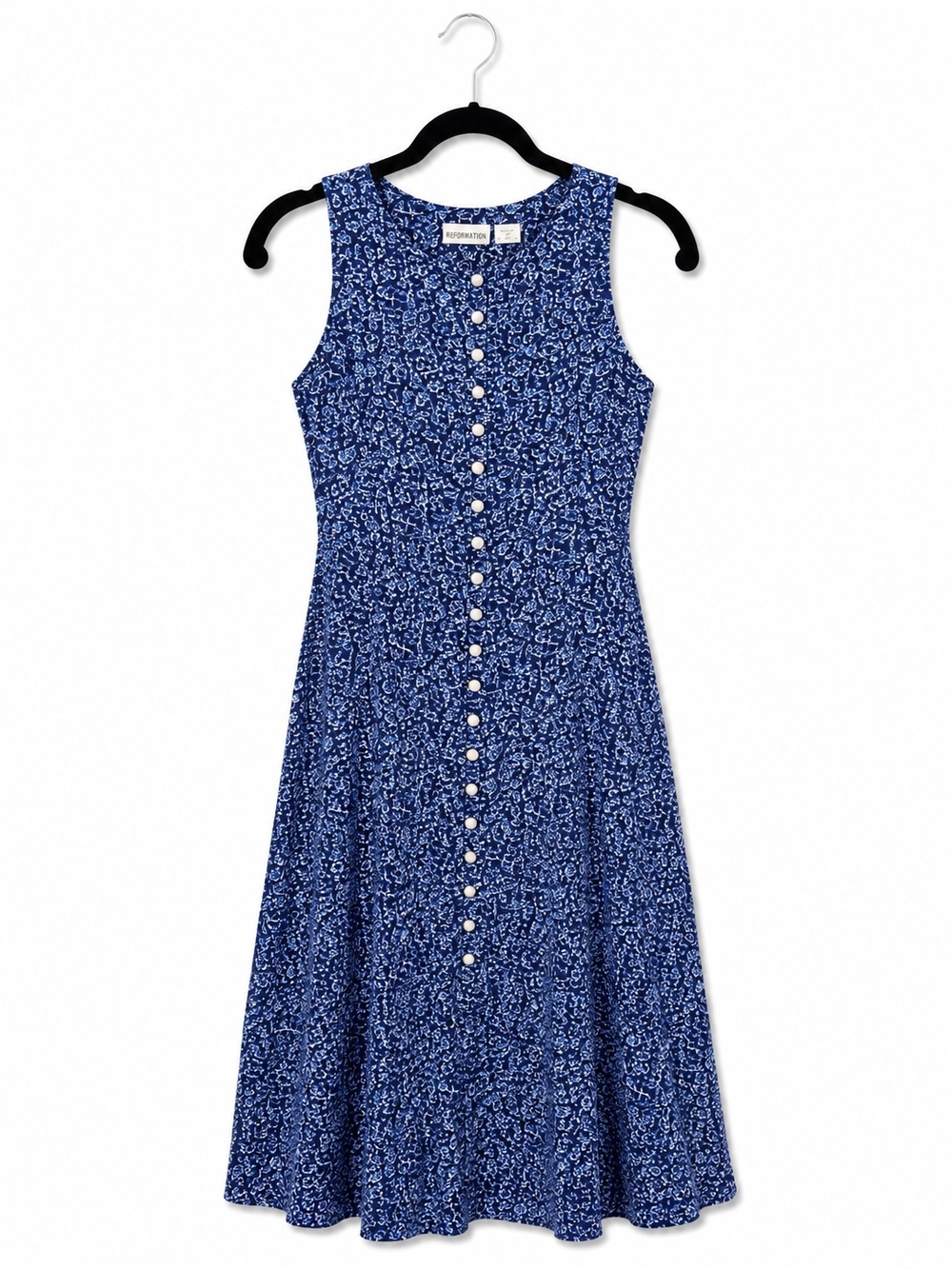 Fashion Bug Blue Floral Button-Front Midi Dress